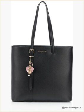 Versatile Leather Tote Handbag with Gold Hardware